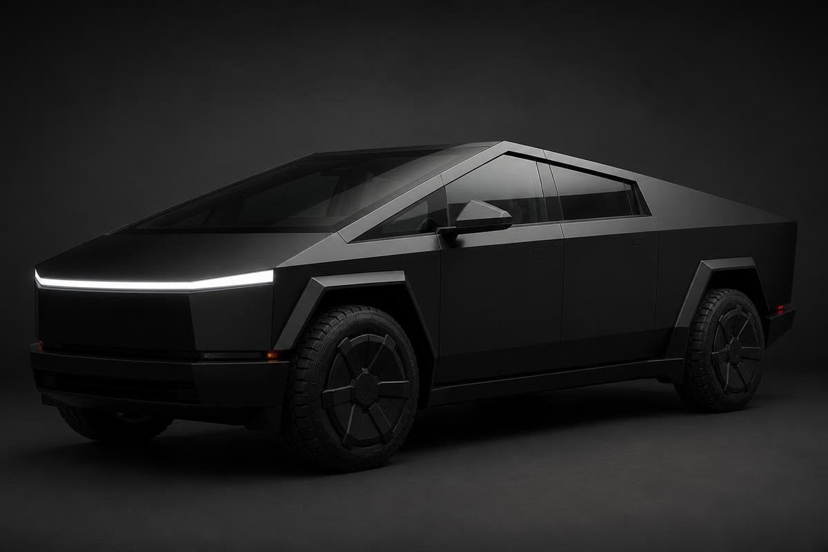 Black Tesla Cybertruck modern SUV
