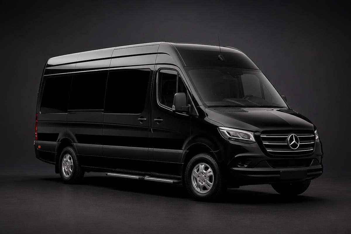 Black Mercedes-Benz Sprinter 2024 executive van
